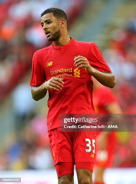 Kevin Stewart of Liverpool during the International Champions Cup 2016 match between Liverpool and Barcelona at Wembley Stadium on August 6, 2016 in...