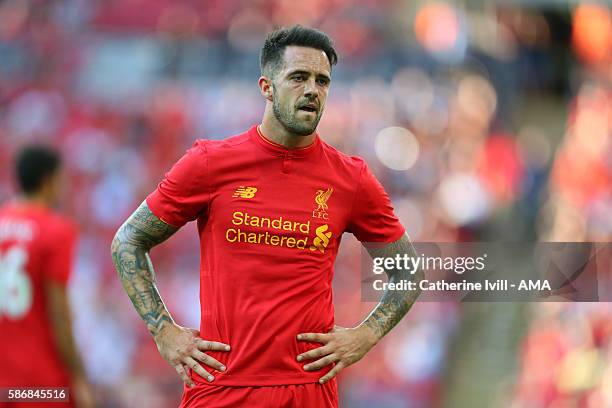 Danny Ings of Liverpool during the International Champions Cup 2016 match between Liverpool and Barcelona at Wembley Stadium on August 6, 2016 in...