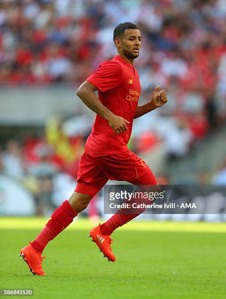 Kevin Stewart of Liverpool during the International Champions Cup 2016 match between Liverpool and Barcelona at Wembley Stadium on August 6, 2016 in...