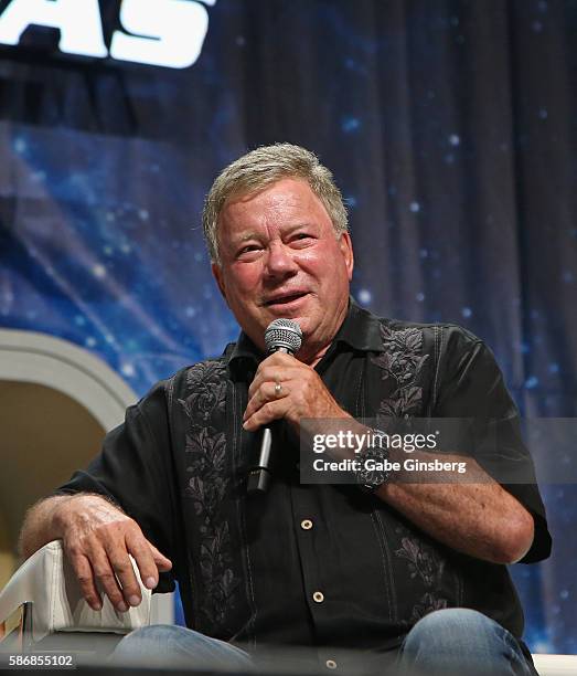 Actor William Shatner speaks during the 15th annual official Star Trek convention at the Rio Hotel & Casino on August 6, 2016 in Las Vegas, Nevada.