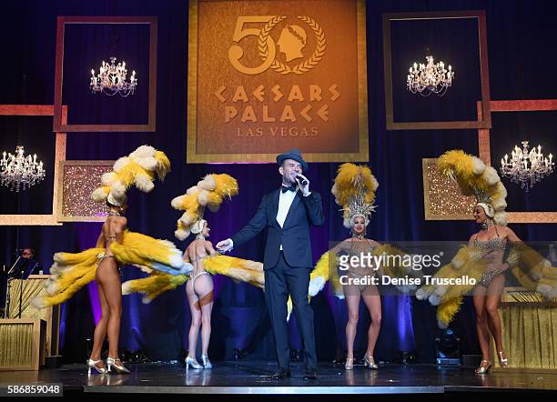 Singer/songwriter Matt Goss performs during the 50th anniversary gala at Caesars Palace on August 6, 2016 in Las Vegas, Nevada.