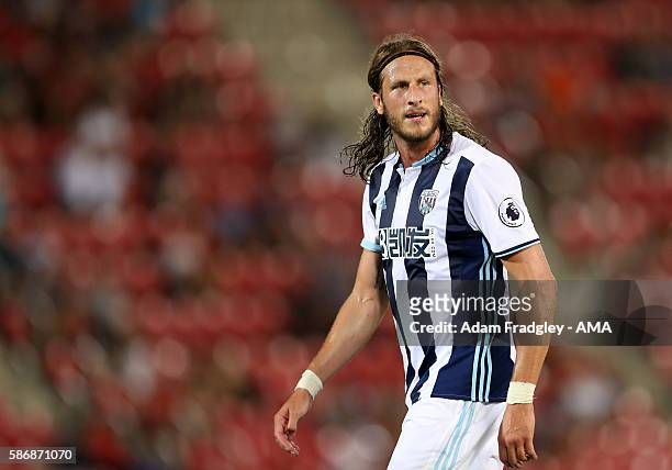 Jonas Olsson of West Bromwich Albion during the Pre-Season Friendly between RCD Mallorca and West Bromwich Albion at Iberostar Stadium on August 6,...