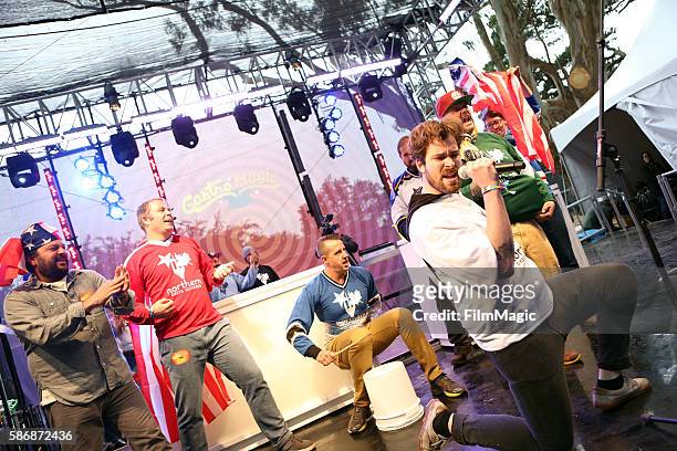 Chefs onstage during the Culinary Olympics Throwdown on the GastroMagic Stage during the 2016 Outside Lands Music And Arts Festival at Golden Gate...