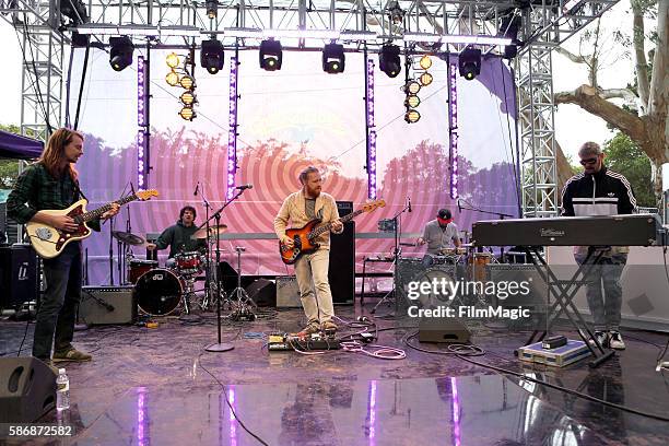 Musical group Reed Mathis & Electric Beethoven perform on the GastroMagic Stage during the 2016 Outside Lands Music And Arts Festival at Golden Gate...