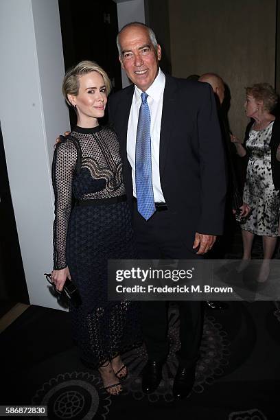 Actress Sarah Paulson and Gary Newman, Co-Chairman / CEO of Fox Television Group attend the 32nd annual Television Critics Association Awards during...