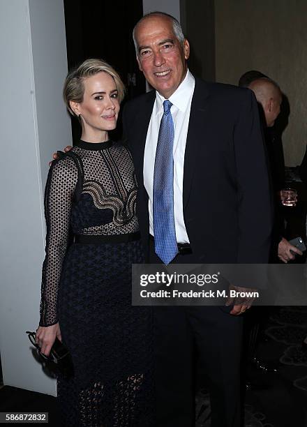 Actress Sarah Paulson and Gary Newman, Co-Chairman / CEO of Fox Television Group attend the 32nd annual Television Critics Association Awards during...