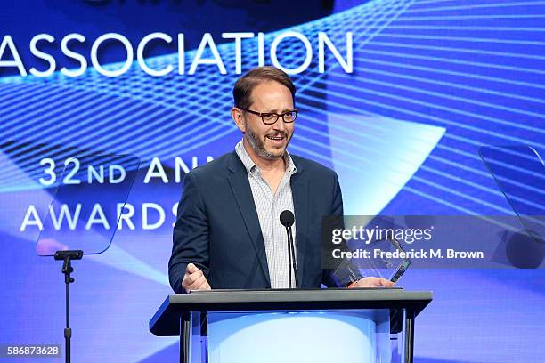 Executive producer Jonathan Groff accepts the award for 'Outstanding Achievement in Comedy' for "Black-ish" onstage at the 32nd annual Television...