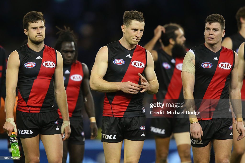 Jackson Merrett Jackson Merrett of the Bombers James Polkinghorne and Craig Bird ...