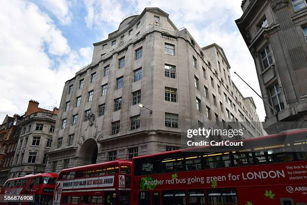 Busses pass the former Reuters building in Fleet Street, on August 5, 2016 in London, England. The last two remaining journalists finished their jobs...