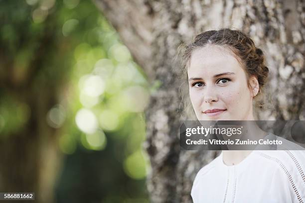 Actress Carla Juri poses during the 69th Locarno Film Festival on August 7, 2016 in Locarno, Switzerland.