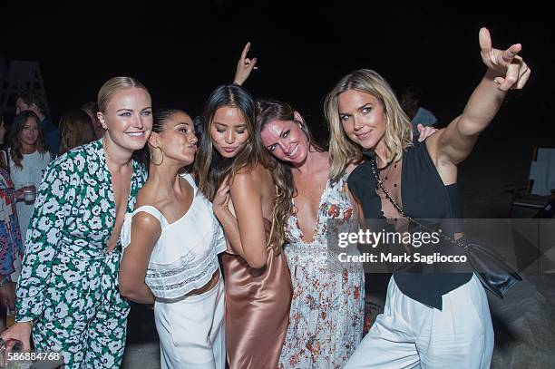 Actress Malin Akerman, Emmanuelle Chriqui, Jamie Chung, Cara Morrissey and Arielle Kebbel attend the Women's Health Magazine Party Under the Stars at...