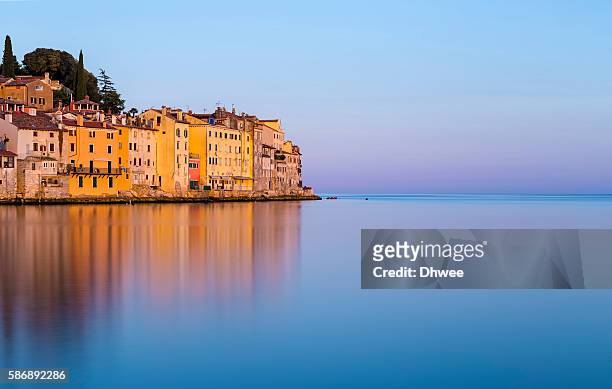 old town rovinj in the morning during sunrise - rovinj stock pictures, royalty-free photos & images