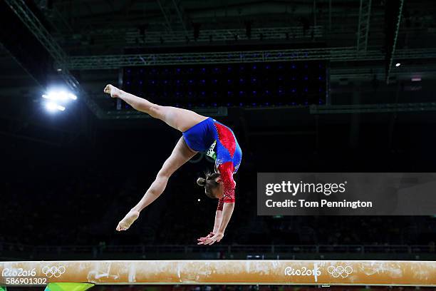 Daria Spiridonova of Russia competes on the balance beam during Women's qualification for Artistic Gymnastics on Day 2 of the Rio 2016 Olympic Games...