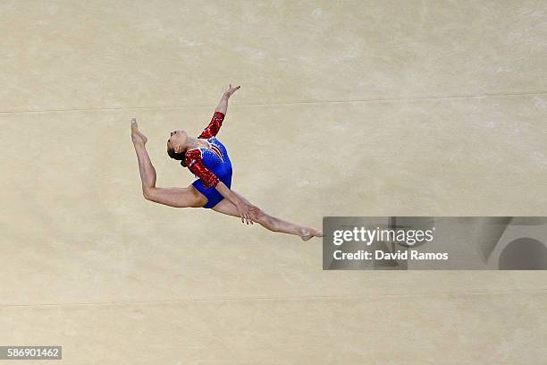 Daria Spiridonova of Russia competes on the floor during Women's qualification for Artistic Gymnastics on Day 2 of the Rio 2016 Olympic Games at the...