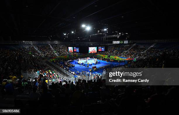 Rio , Brazil - 7 August 2016; A general view of the boxing arena during the 2016 Rio Summer Olympic Games in Rio de Janeiro, Brazil.