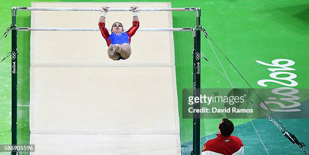 Seda Tutkhalian of Russia competes on the uneven bars during Women's qualification for Artistic Gymnastics on Day 2 of the Rio 2016 Olympic Games at...
