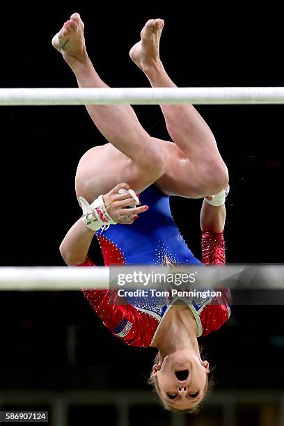 Daria Spiridonova of Russia competes on the uneven bars during Women's qualification for Artistic Gymnastics on Day 2 of the Rio 2016 Olympic Games...