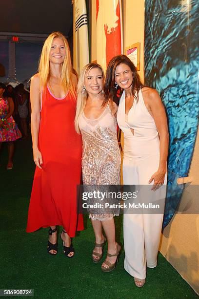 Gwyneth Paltrow, Tracy Anderson and Maria Baum attend the 2016 Hamptons Paddle & Party for Pink Benefiting the Breast Cancer Research Foundation at...