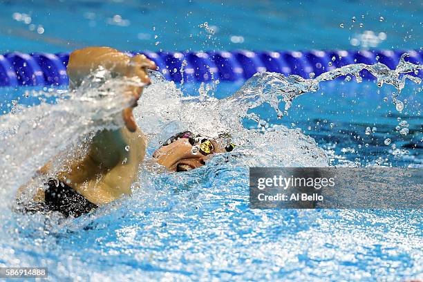 Lauren Boyle of New Zealand competes in the Women's 400m Freestyle heat on Day 2 of the Rio 2016 Olympic Games at the Olympic Aquatics Stadium on...