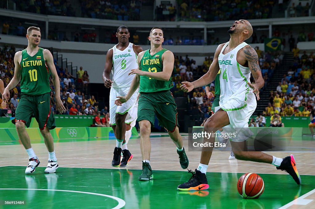 Brazil v Lithuania Men's Basketball - Olympics: Day 2