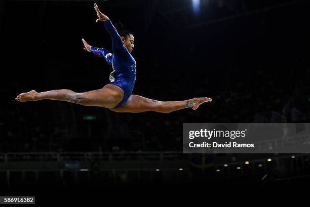 Rebecca Downie of Great Britain competes on the balance beam during Women's qualification for Artistic Gymnastics on Day 2 of the Rio 2016 Olympic...