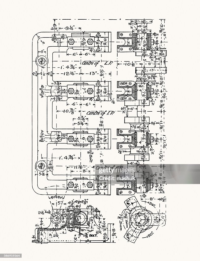 Engine Technical Illustration High-Res Vector Graphic - Getty Images
