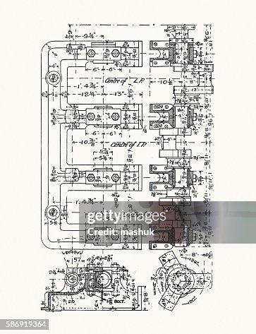 Engine Technical Illustration High-Res Vector Graphic - Getty Images