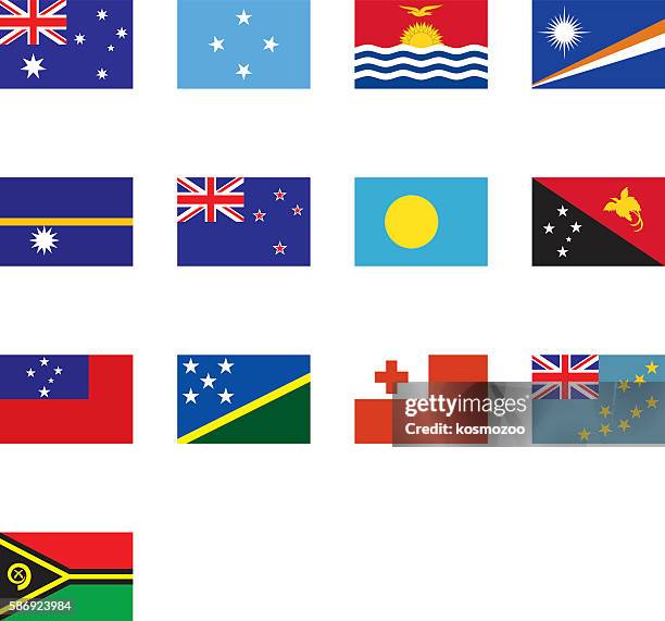flags of oceania - tonga stock illustrations
