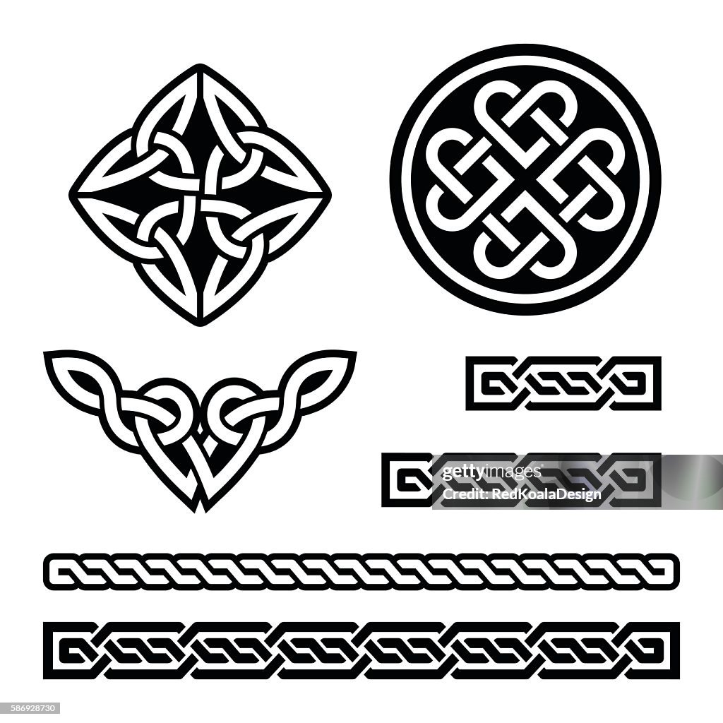 Irish Header Patterns Celtic Irish Patterns And Braids Vector St Patricks Day High-Res Vector ...
