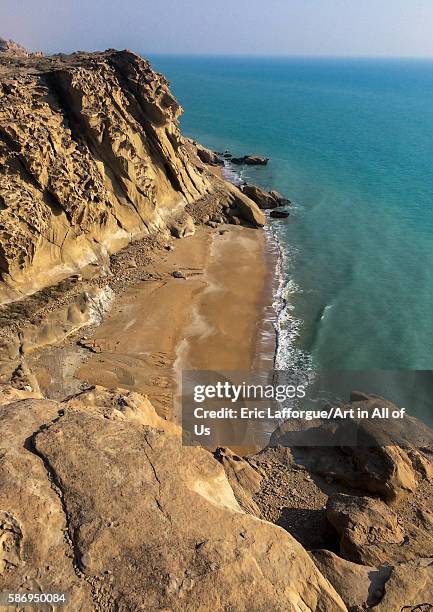 Cliff on the persian gulf coast, hormozgan, kushkenar, Iran on December 29, 2015 in Kushkenar, Iran.