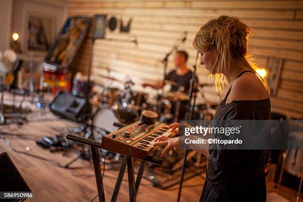 icelandic rock band rehearsing - folk music festival stock pictures, royalty-free photos & images