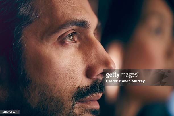 close up of professional watching presentation - emotion stock pictures, royalty-free photos & images