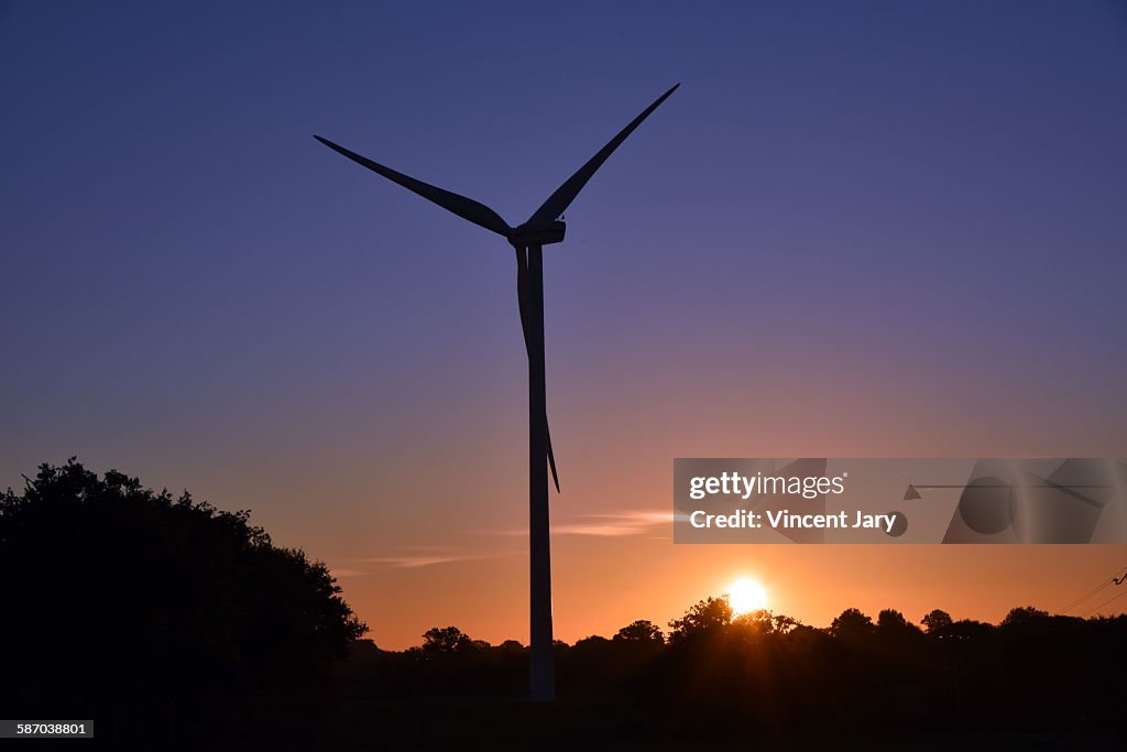 Wind turbine wake up in france