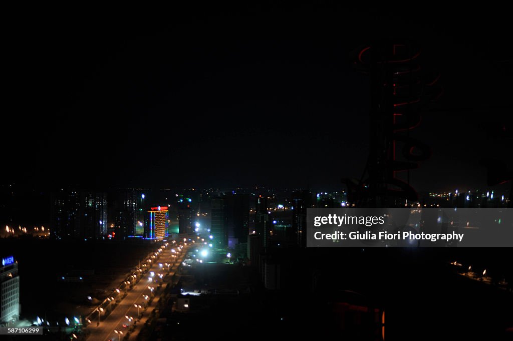 Hohhot at night, Inner Mongolia