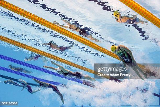 Fanny Lecluyse of Belgium, Rachel Nicol of Canada, Kanako Watanabe of Japan, Katie Meili of the United States and Georgia Bohl of Australia compete...