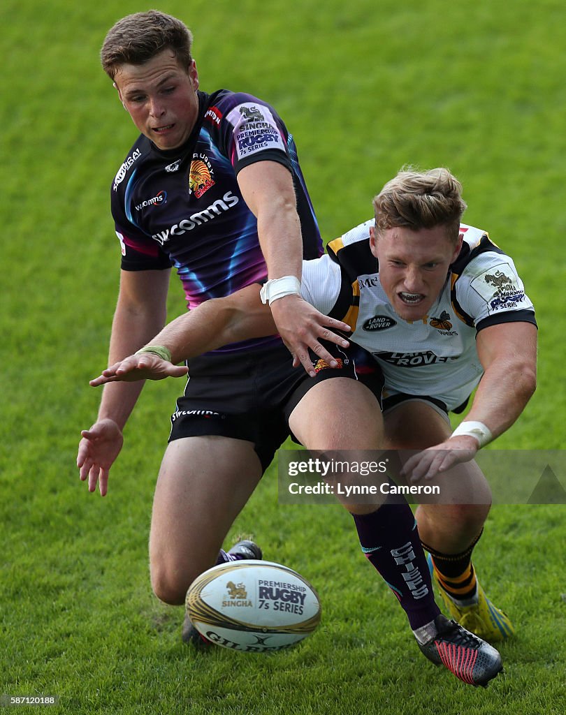 Tom Howe Rugby Tom Howe of Wasps scores a try during the final between Wasps and ...