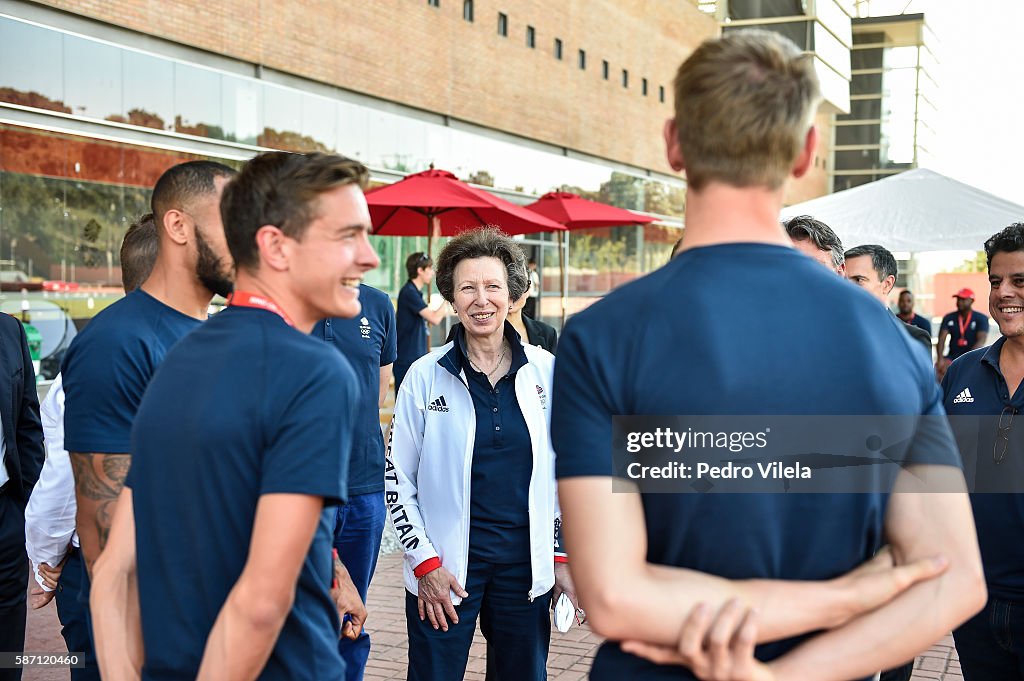 HRH Princess Anne Visits Team GB Preparation Camp on August 7, 2016 in Belo Horizonte, Brazil...