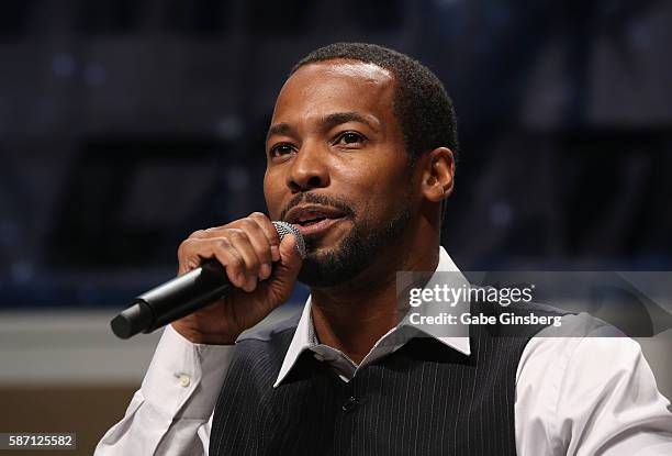 Actor Anthony Montgomery speaks during the 15th annual official Star Trek convention at the Rio Hotel & Casino on August 7, 2016 in Las Vegas, Nevada.