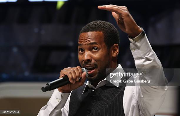 Actor Anthony Montgomery speaks during the 15th annual official Star Trek convention at the Rio Hotel & Casino on August 7, 2016 in Las Vegas, Nevada.