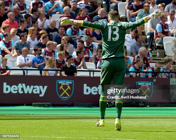 Adrian San Miguel of West Ham United in action at London Stadium on Queen Elizabeth Olympic Park during the friendly match between West Ham United...