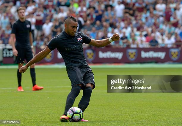 Dimitri Payet of West Ham United in action at London Stadium on Queen Elizabeth Olympic Park during the friendly match between West Ham United and...