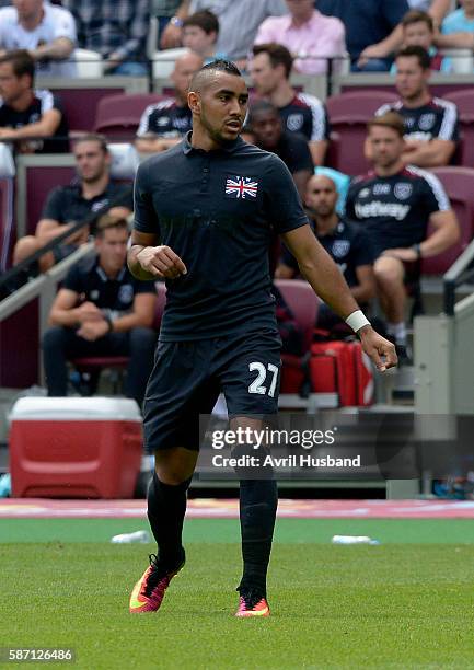 Dimitri Payet of West Ham United in action at London Stadium on Queen Elizabeth Olympic Park during the friendly match between West Ham United and...