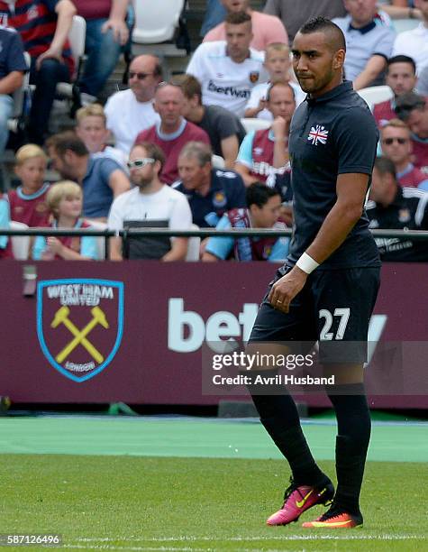 Dimitri Payet of West Ham United in action at London Stadium on Queen Elizabeth Olympic Park during the friendly match between West Ham United and...