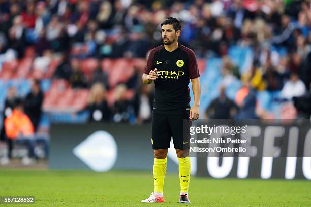 Nolito of Manchester City during the Pre-Season Friendly between Arsenal and Manchester City at Ullevi on August 7, 2016 in Gothenburg, Sweden.