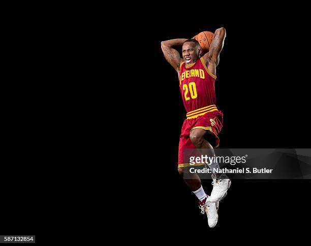Kay Felder of the Cleveland Cavaliers poses for a portrait during the 2016 NBA rookie photo shoot on August 7, 2016 at the Madison Square Garden...