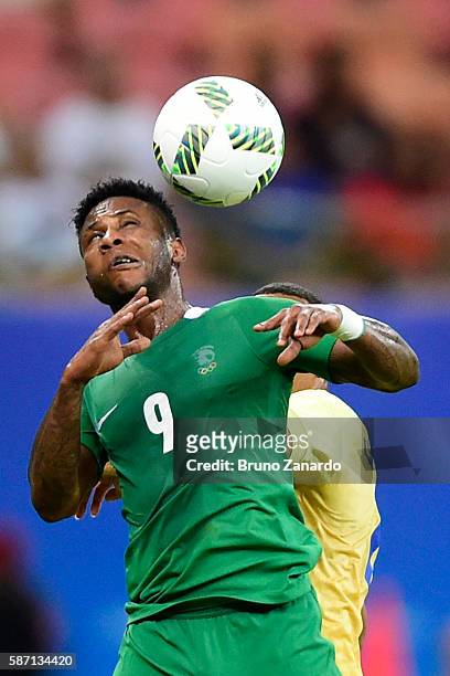 Imoh Ezekiel player of Nigeria in action during 2016 Summer Olympics match between Sweden and Nigeria at Arena Amazonia on August 7, 2016 in Manaus,...