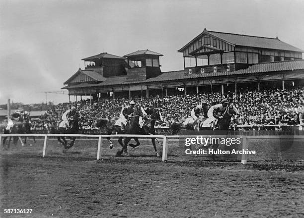 The Meguro Racecourse in Tokyo, Japan, circa 1932.