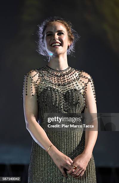 Carla Juri attends 'Paula' premiere during the 69th Locarno Film Festival on August 7, 2016 in Locarno, Switzerland.