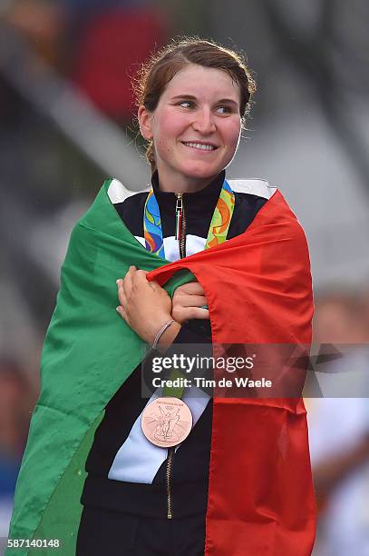 31st Rio 2016 Olympics / Women's Road Race Podium / Elisa LONGO BORGHINI Bronze Medal / Celebration / Fort Copacabana - Fort Copacabana Cycling Road...