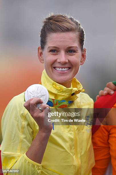 31st Rio 2016 Olympics / Women's Road Race Podium / Emma JOHANSSON Silver Medal / Celebration / Fort Copacabana - Fort Copacabana Cycling Road /...
